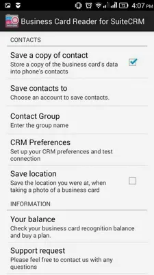 Business Card Reader for SuiteCRM android App screenshot 4