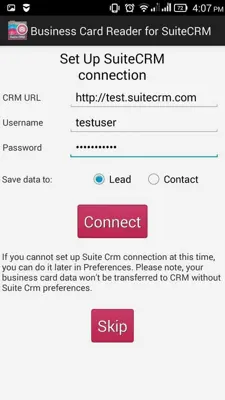 Business Card Reader for SuiteCRM android App screenshot 6